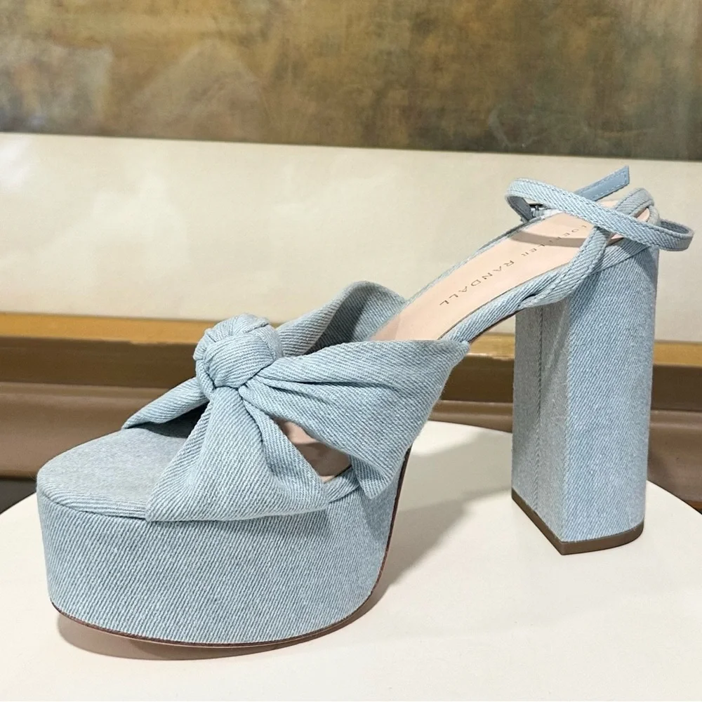 🌹LOEFFLER RANDALL🌹 Roz 120MM Knot Platform Sandals Size: 7.5